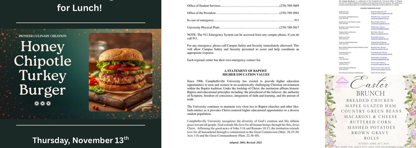 Winters Dining Hall Menu