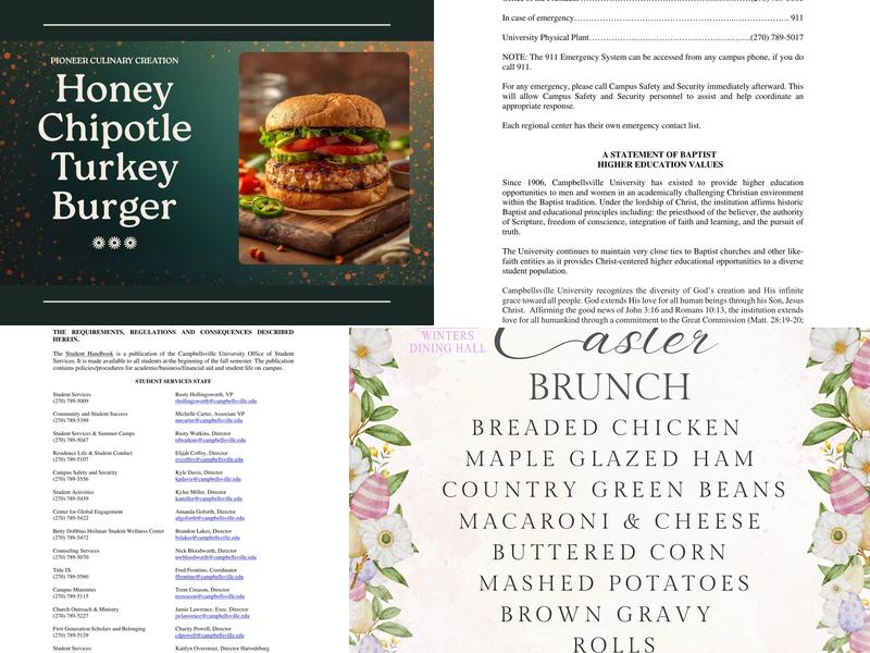 Winters Dining Hall Menu