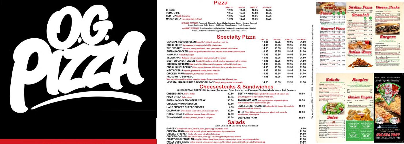 OG Pizza Menu