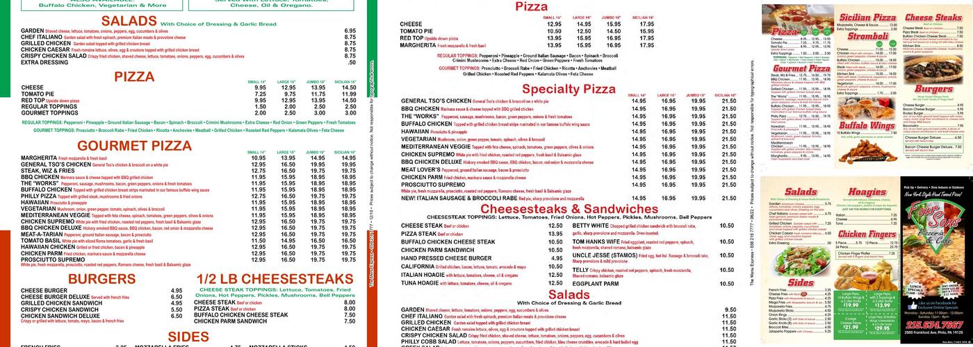 OG Pizza Menu
