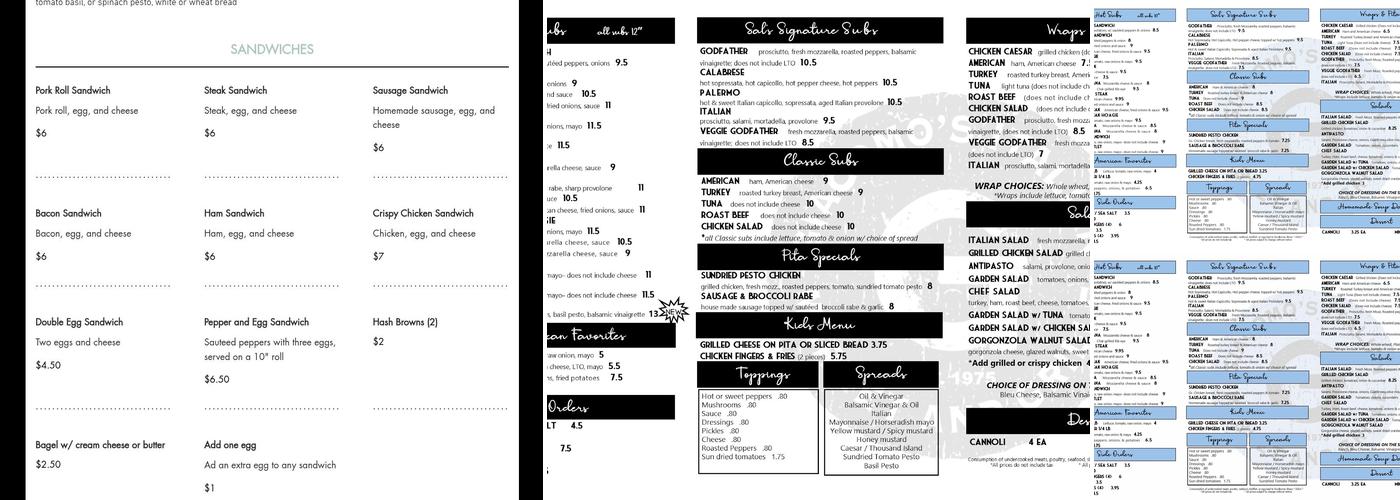 Giacomo's Italian Market and Grille Menu
