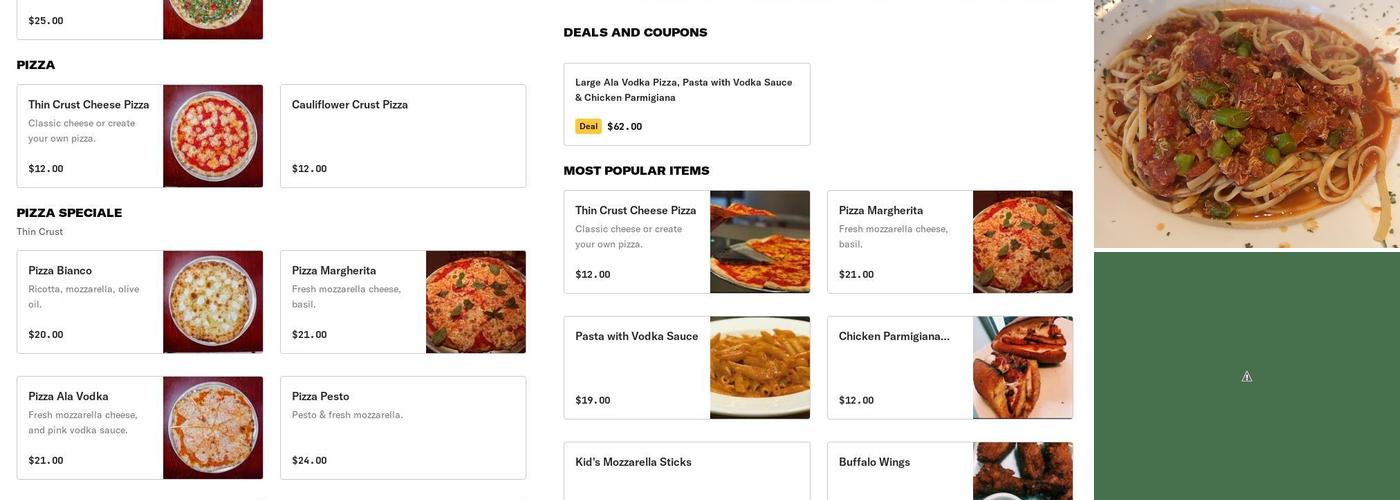 Baggios Menu