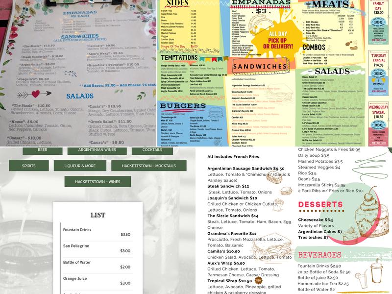 The Sizzle BBQ Menu