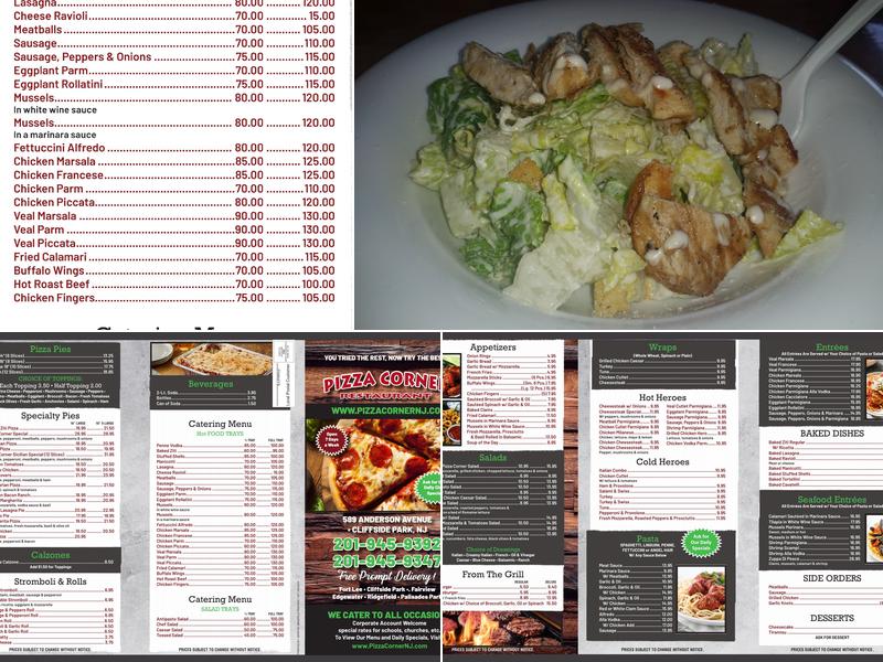 Pizza Corner Menu