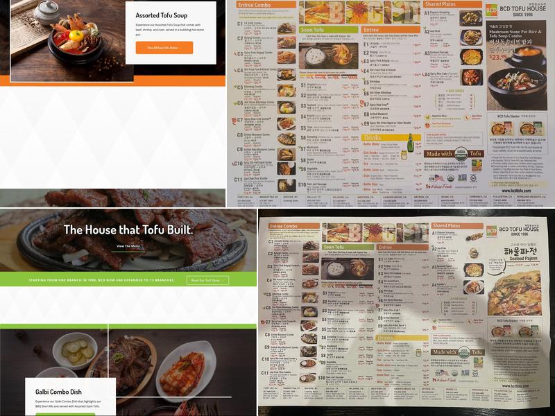 BCD Tofu House Menu