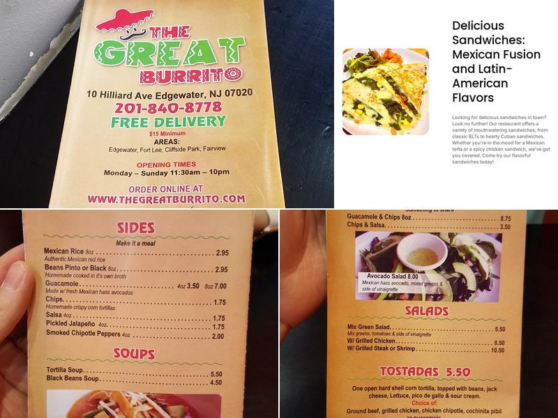 The Great Burrito Menu