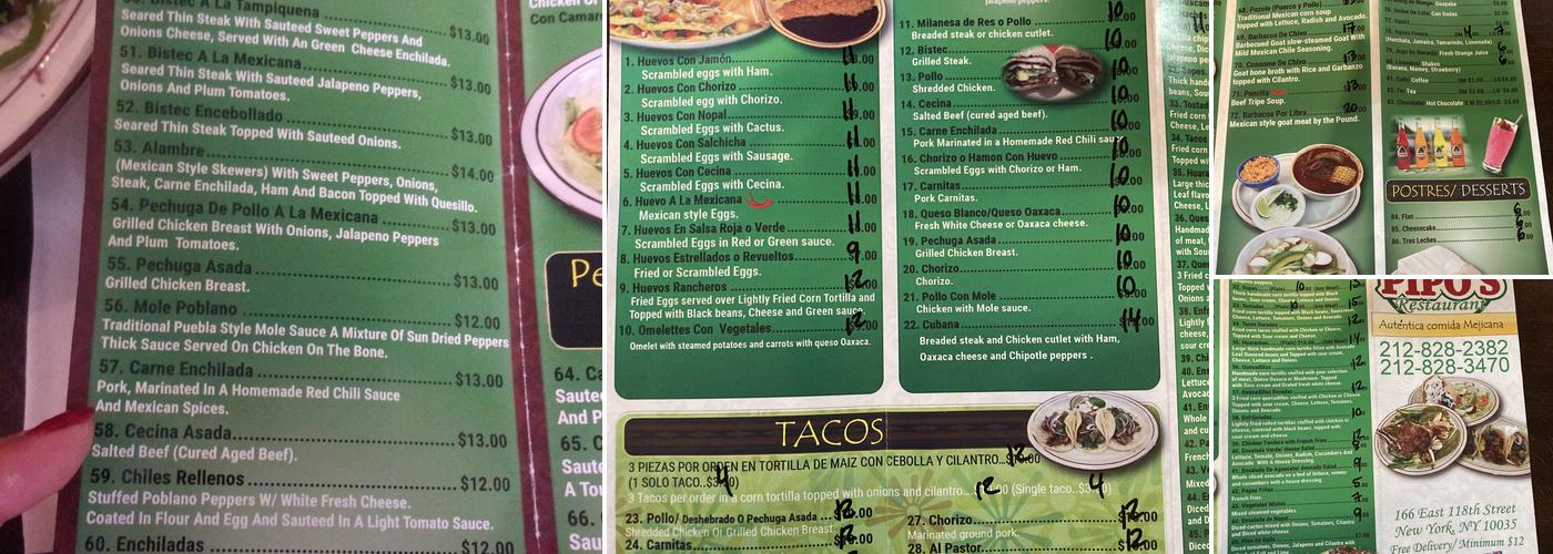 Pipo's Menu