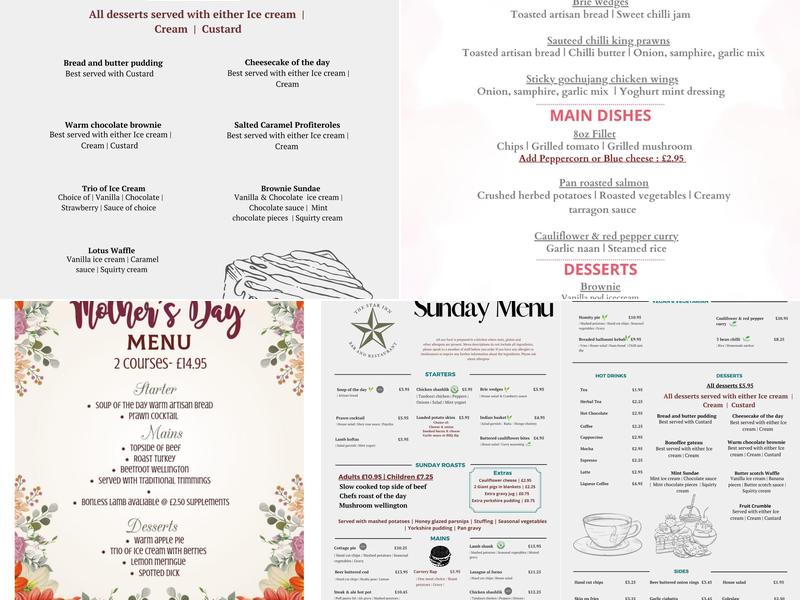 The Star Inn Menu