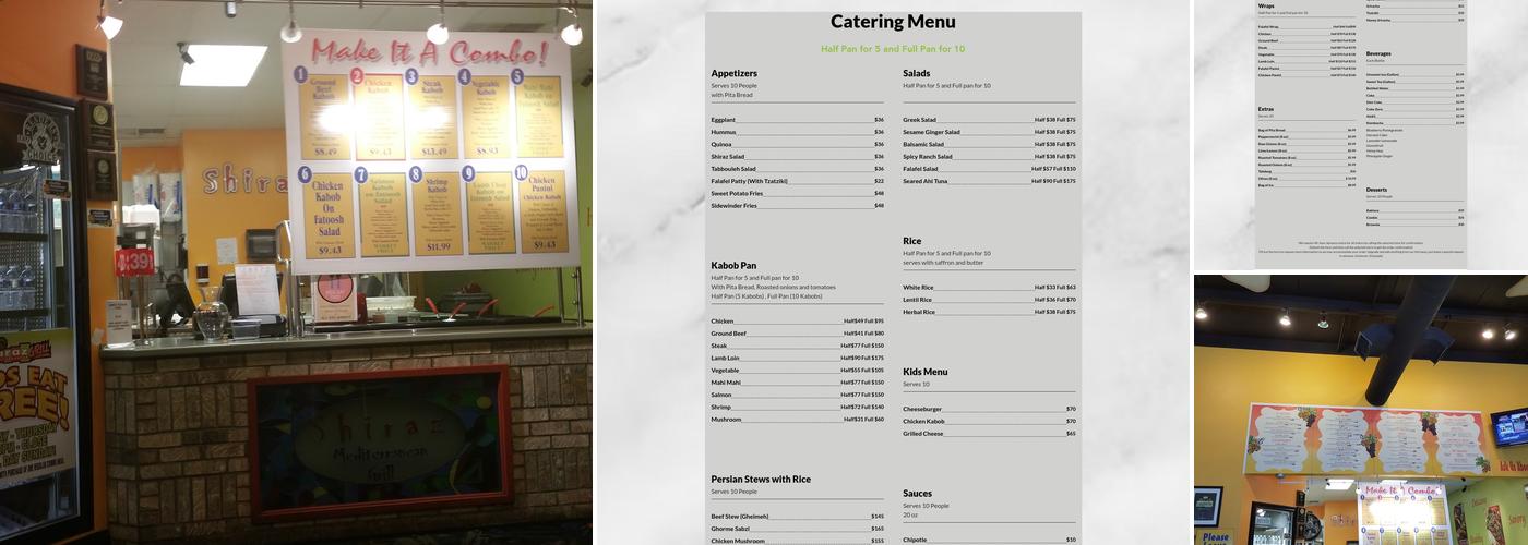 Shiraz Mediterranean Grill Menu