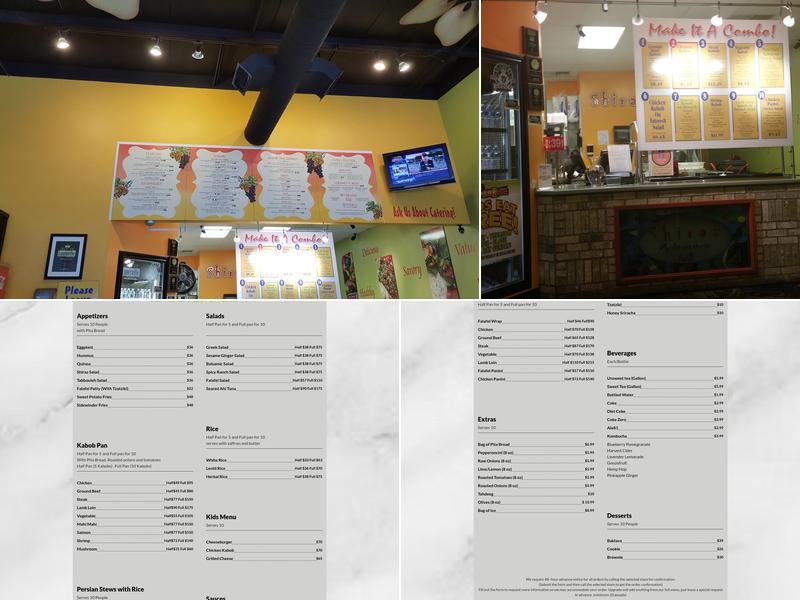 Shiraz Mediterranean Grill Menu