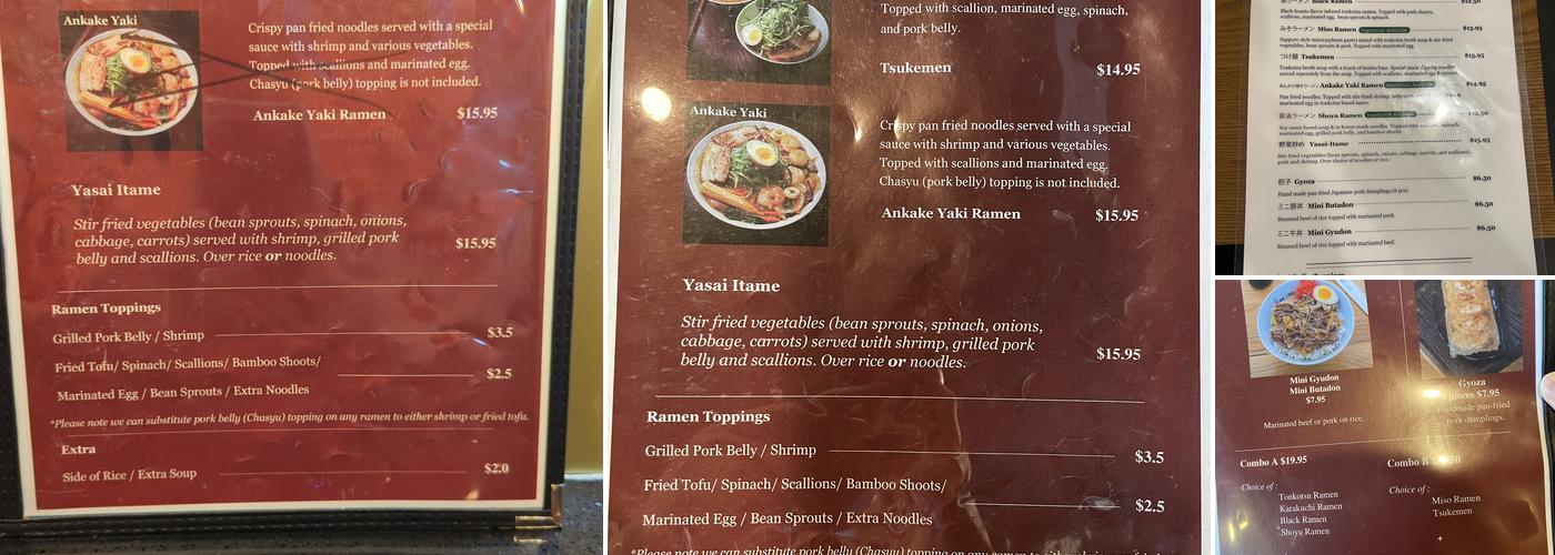 Menya Sandaime Menu