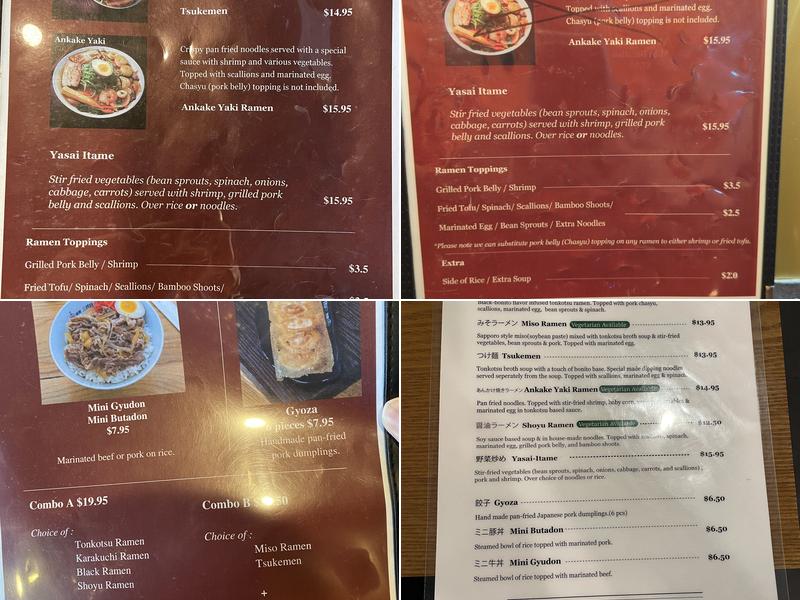 Menya Sandaime Menu