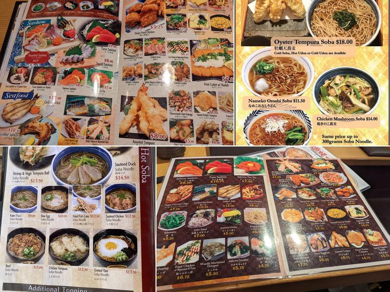 Soba Noodle Azuma Menu
