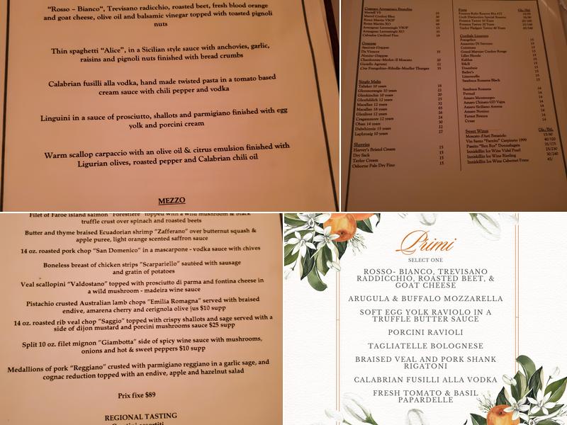 Scalini Fedeli Menu