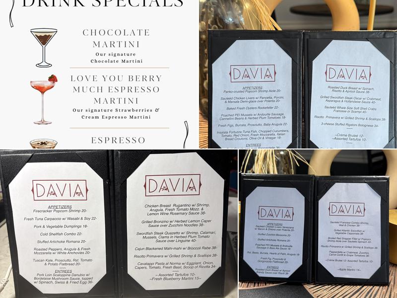 Davia Restaurant Menu