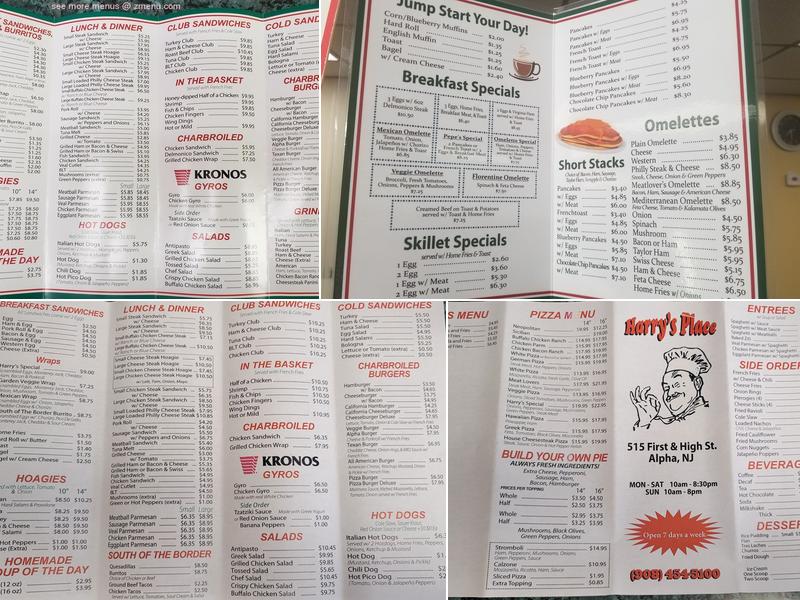 Harry's Place Menu