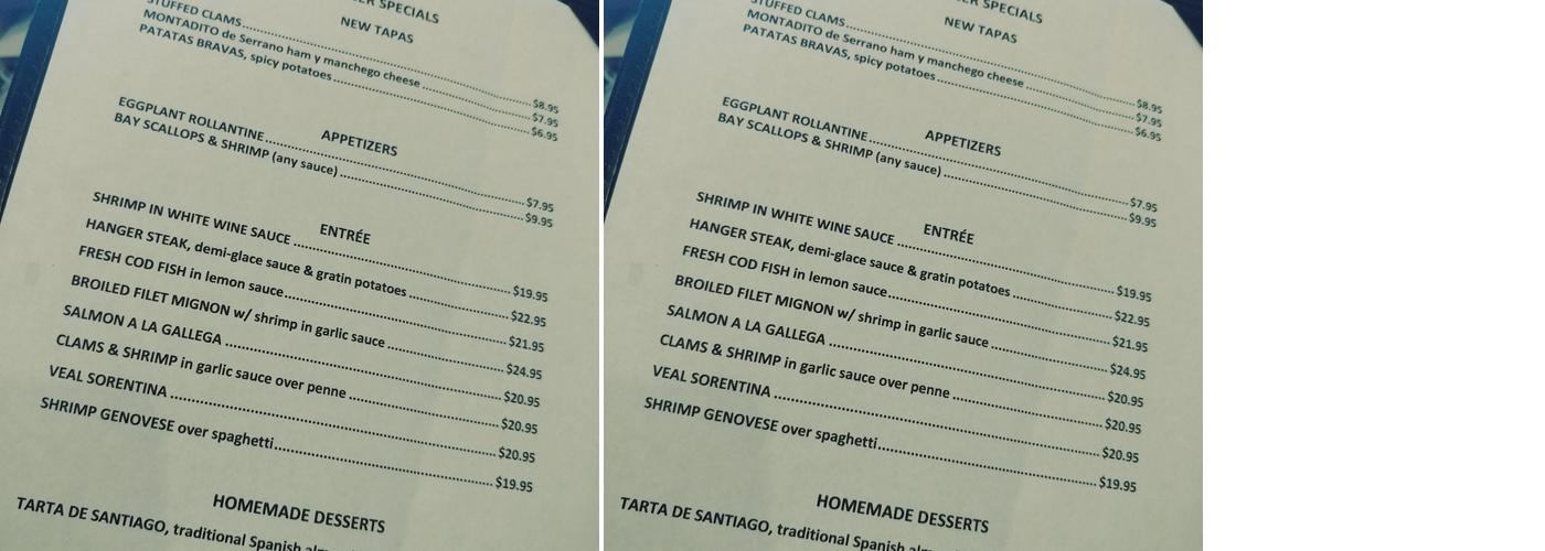 Granada Restaurant Menu