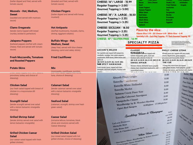 Puzo's Family Restaurant Menu