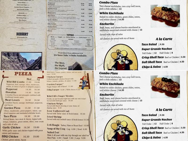 Wild Bills & Co Menu