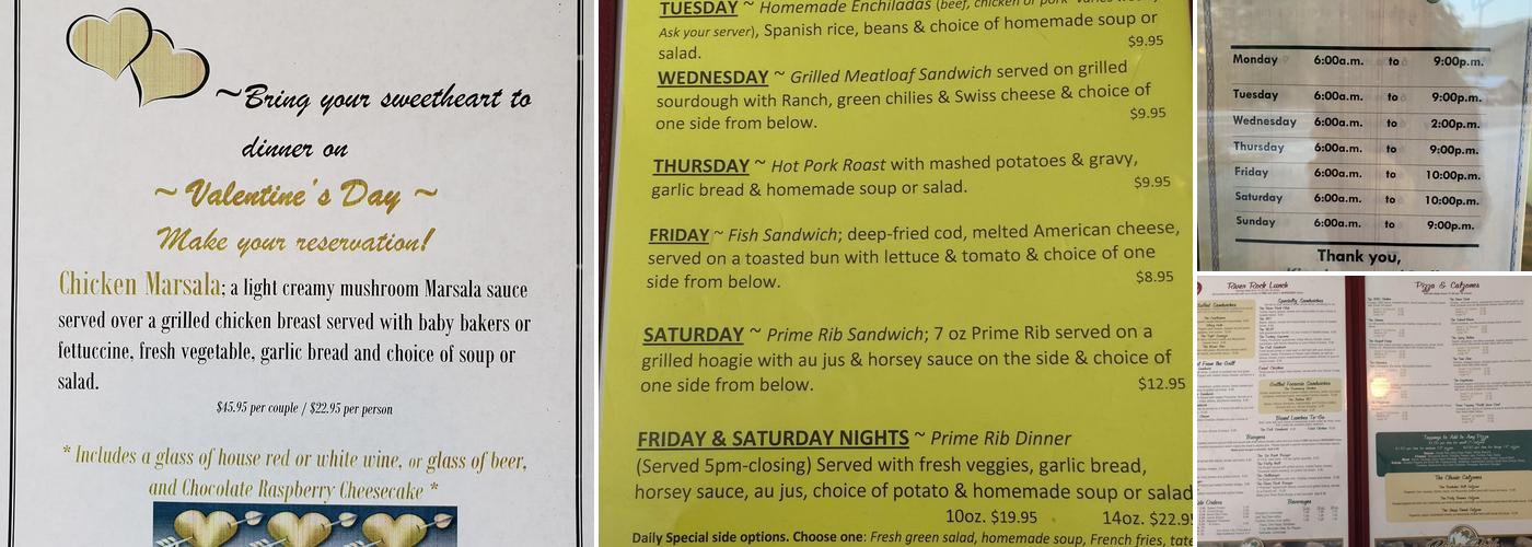 River Rock Cafe Menu