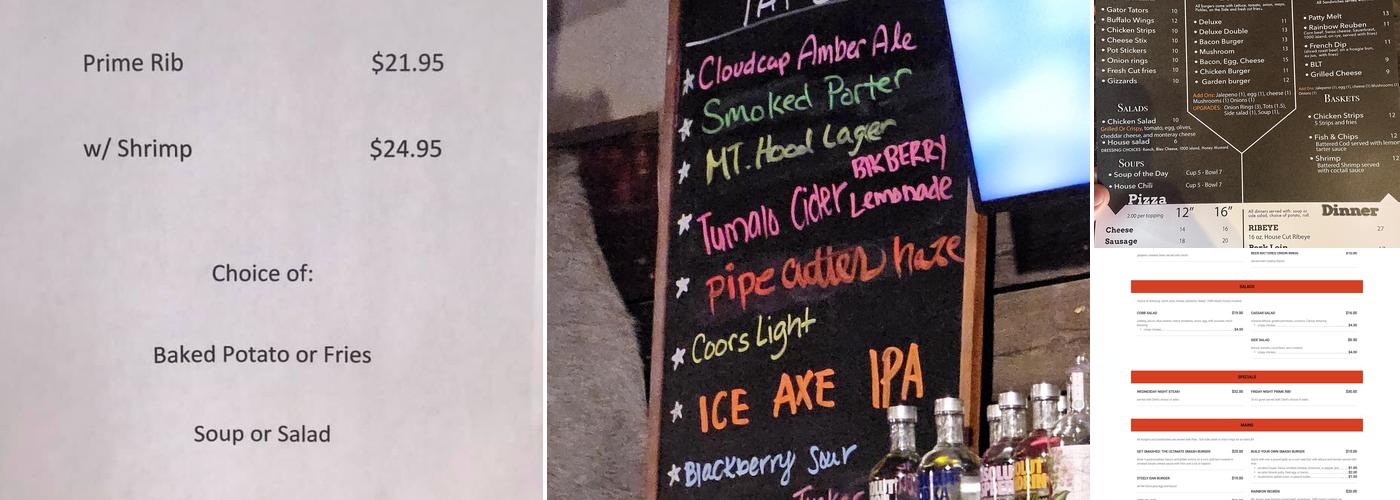 Mt. Hood Brewing Co. Rainbow Tavern Menu