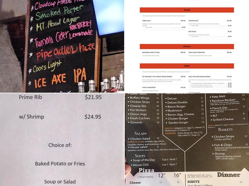 Mt. Hood Brewing Co. Rainbow Tavern Menu