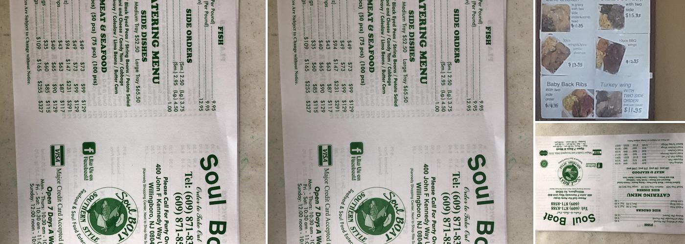 Soul Boat Menu