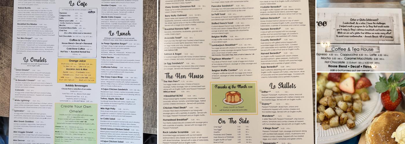 Le Peep Menu