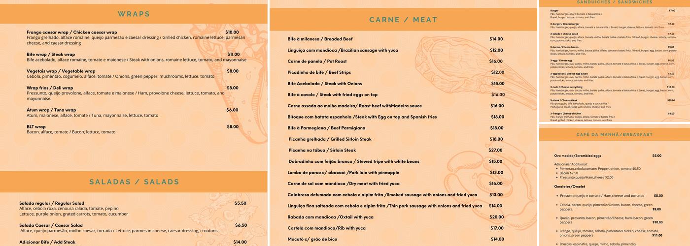 Beach Point Café Menu