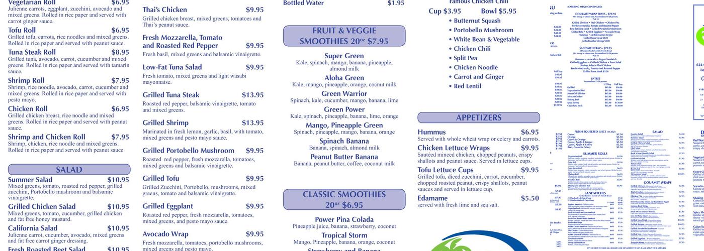 Ocean Cafe Menu