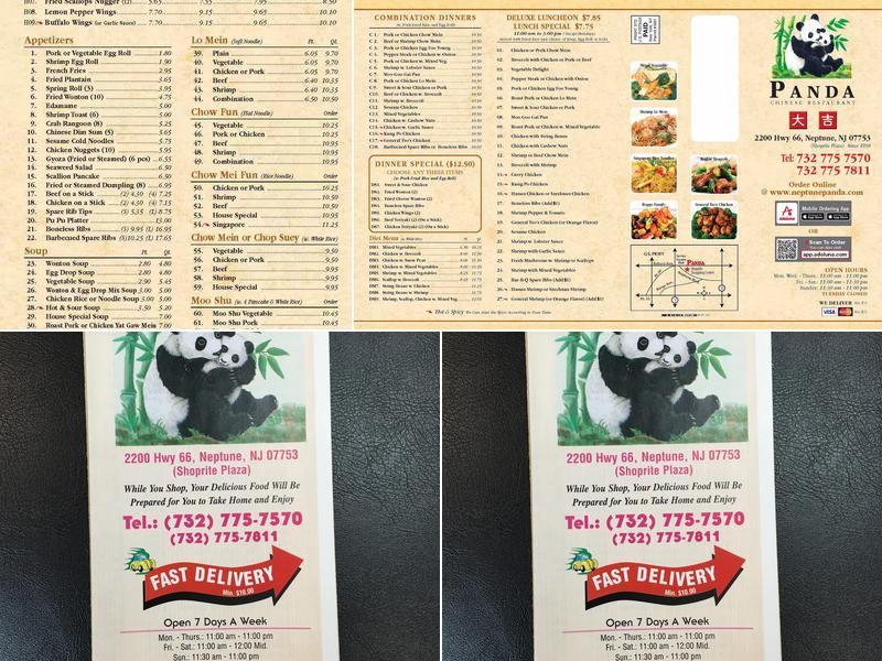Panda Chinese Restaurant Menu