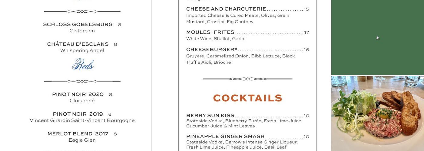 Avenue Long Branch Menu