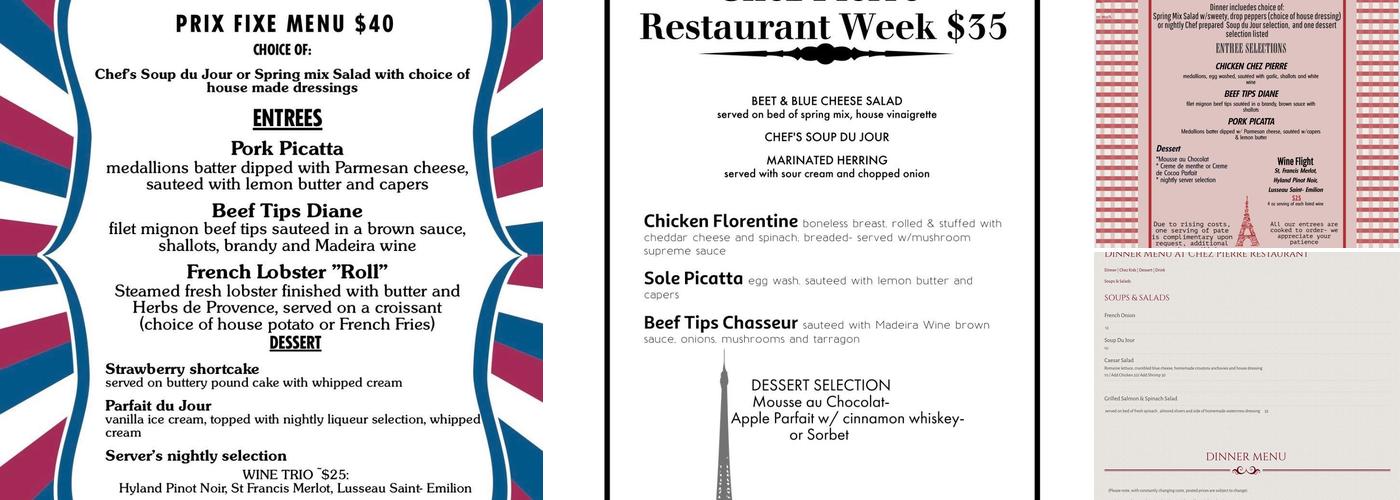 Chez Pierre Menu