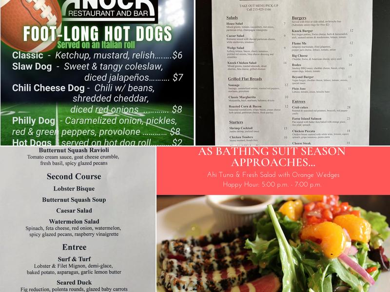 Knock Restaurant and Bar Menu