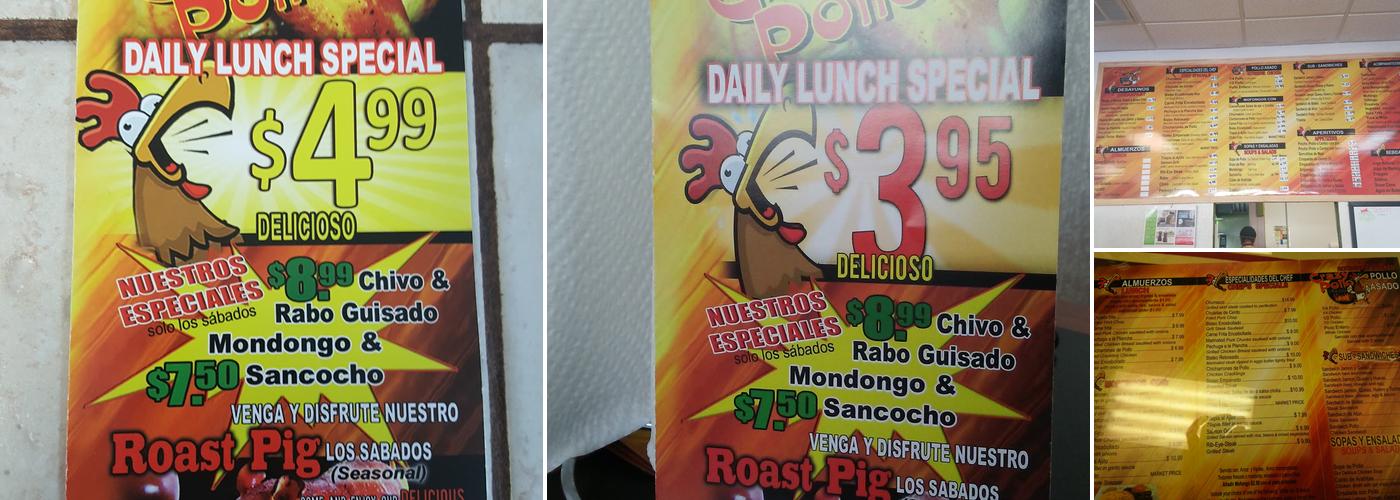 Crazy Pollo Latin Grill Menu