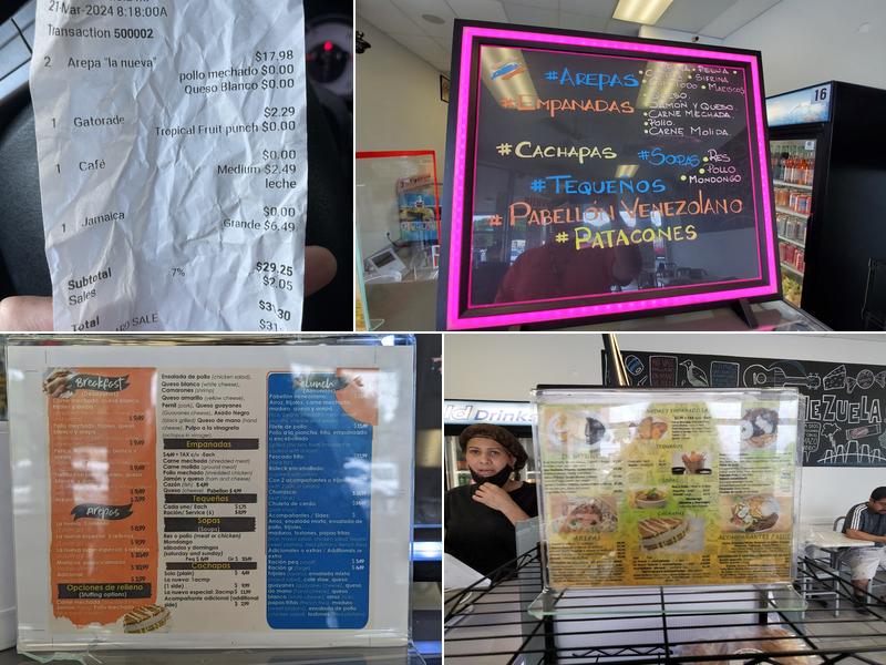 Arepera La Nueva Menu