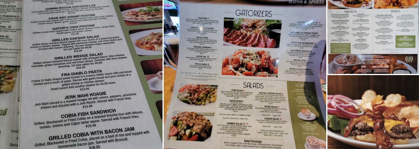 Gator's Dockside Menu