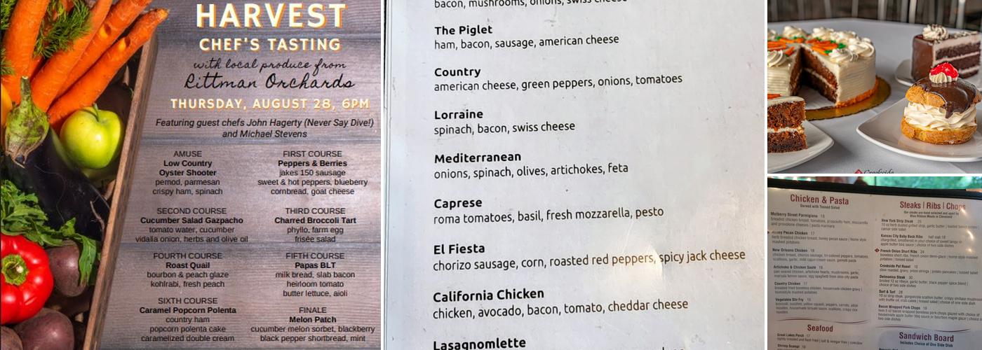 Creekside Restaurant & Bar Menu