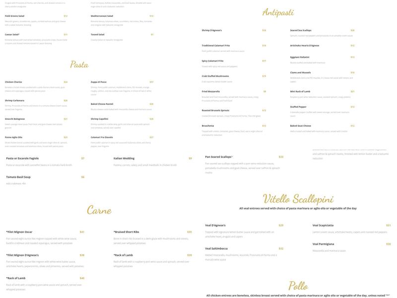 D'Agnese's Menu