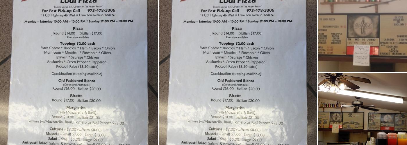 Lodi Pizza Restaurant Menu