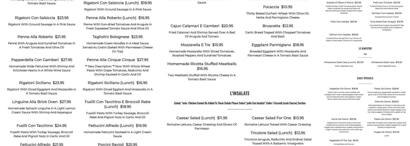 Brick Oven Westfield Menu