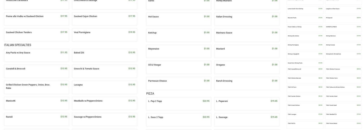 Antonio's Deli and Pizzeria Menu