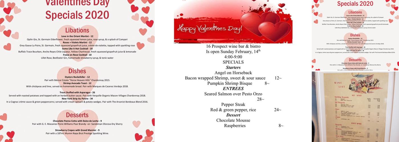 16 Prospect Wine Bar and Bistro Menu