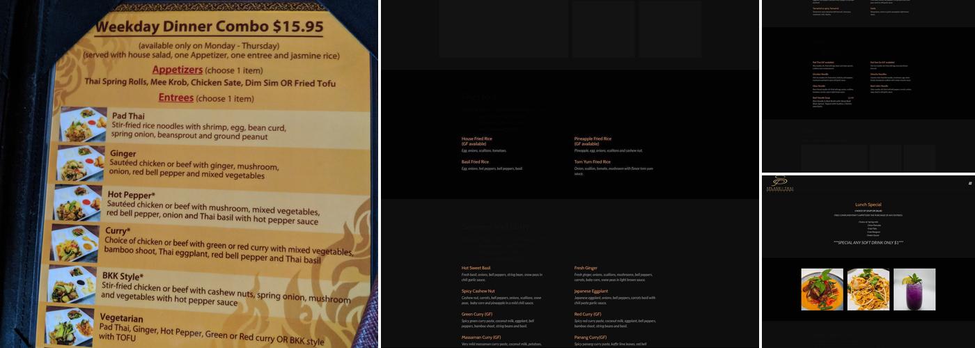 Splash of Thai Menu