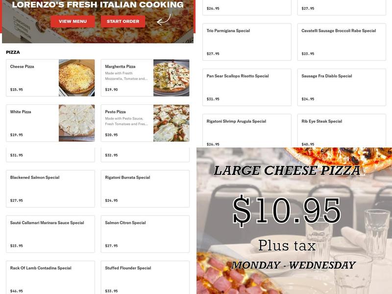Lorenzo's Fresh Italian Cooking Menu