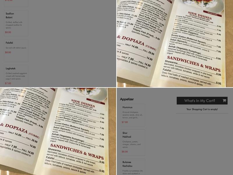 Famous Kabab Cuisine Menu