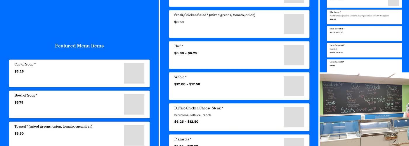 Faddies Ice Cream & Pizza Menu