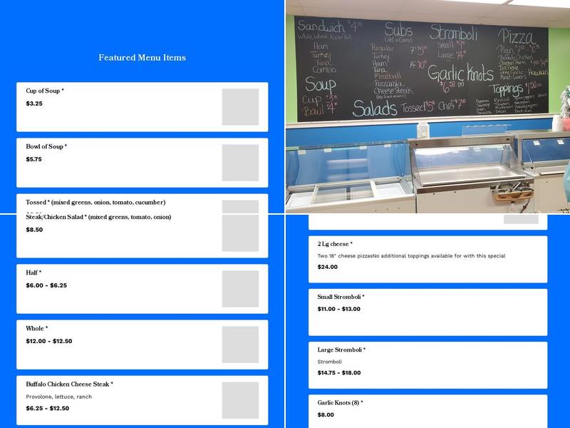 Faddies Ice Cream & Pizza Menu