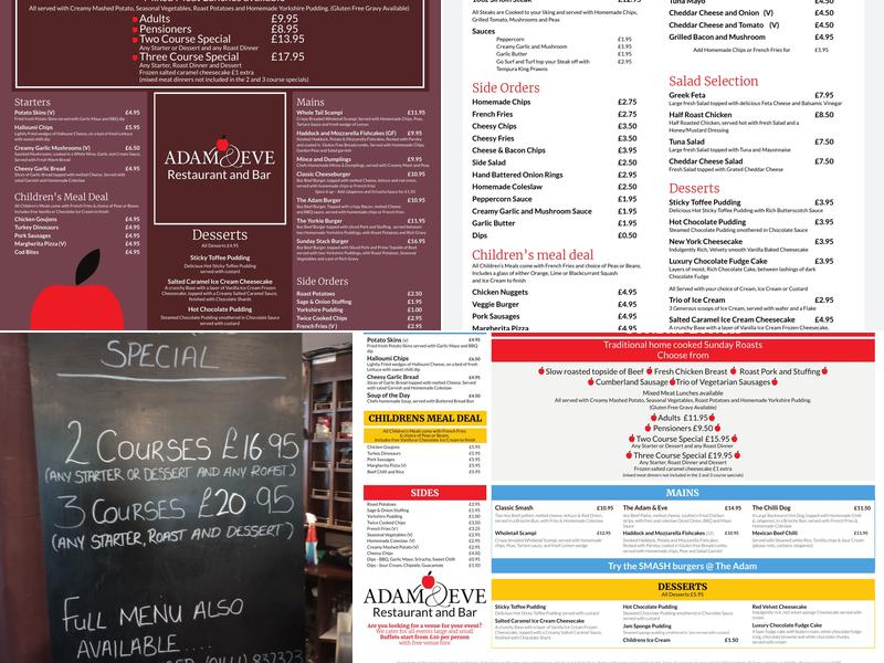 Adam & Eve Menu