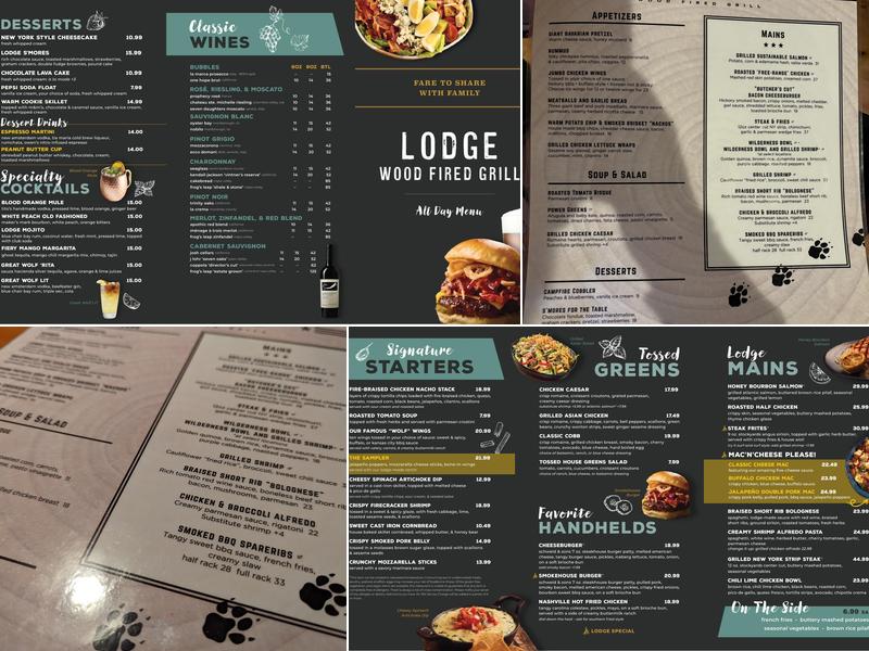 Lodge Wood Fired Grill Menu